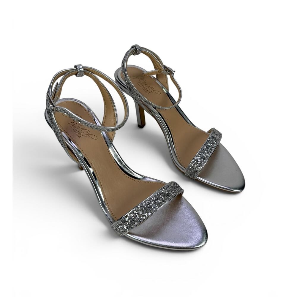 Badgley Mischka OJAI II  High Heels Womens 6 Metallic Smoke Glitter Evening Shoe